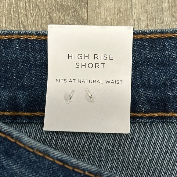 Women's Dip 16 XL 1X Denim Jeans Shorts Navy Blue High Rise Cut Offs Hem NWT - Picture 9 of 10